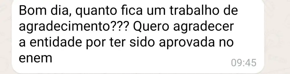 Depoimento de cliente sobre aprovação no Enem